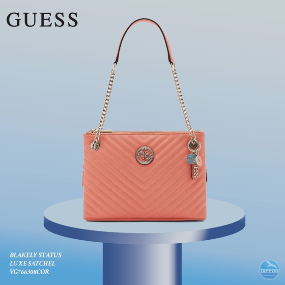 Blakely Quilted Detailed Double Straps Satchel Bag | Guess - Picture 11 of 11
